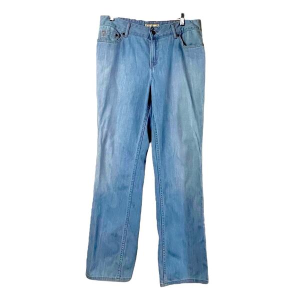 L.L. Bean Women’s Straight Leg Jeans Favorite Fit Mid Rise Light Wash Size 12 - Picture 1 of 6
